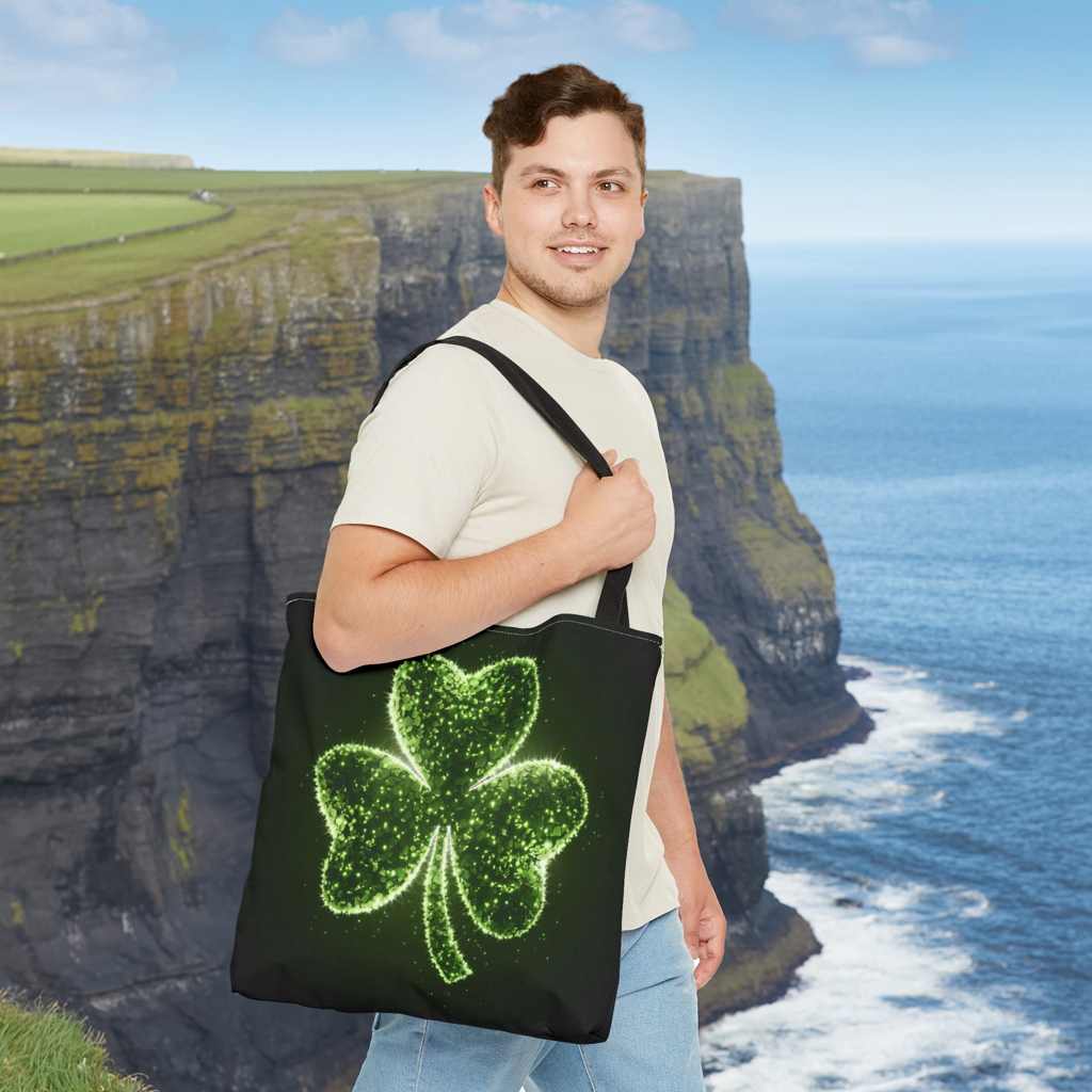 Lucky Shamrock Tote Bag, Green Clover Design Eco-Friendly Shoulder Bag For St. Patrick’s Day, Reusable Tote For Everyday Use And Gifts