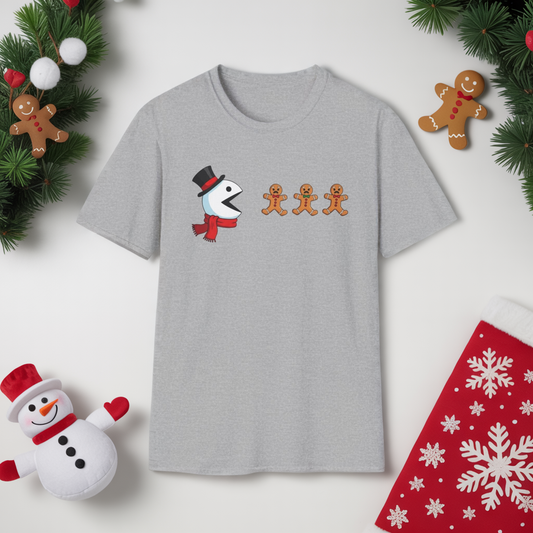Funny Snowman And Gingerbread T-Shirt, Cute Christmas Tee, Holiday Humor Shirt, Festive Graphic Tee For Men And Women, Winter Gift Idea