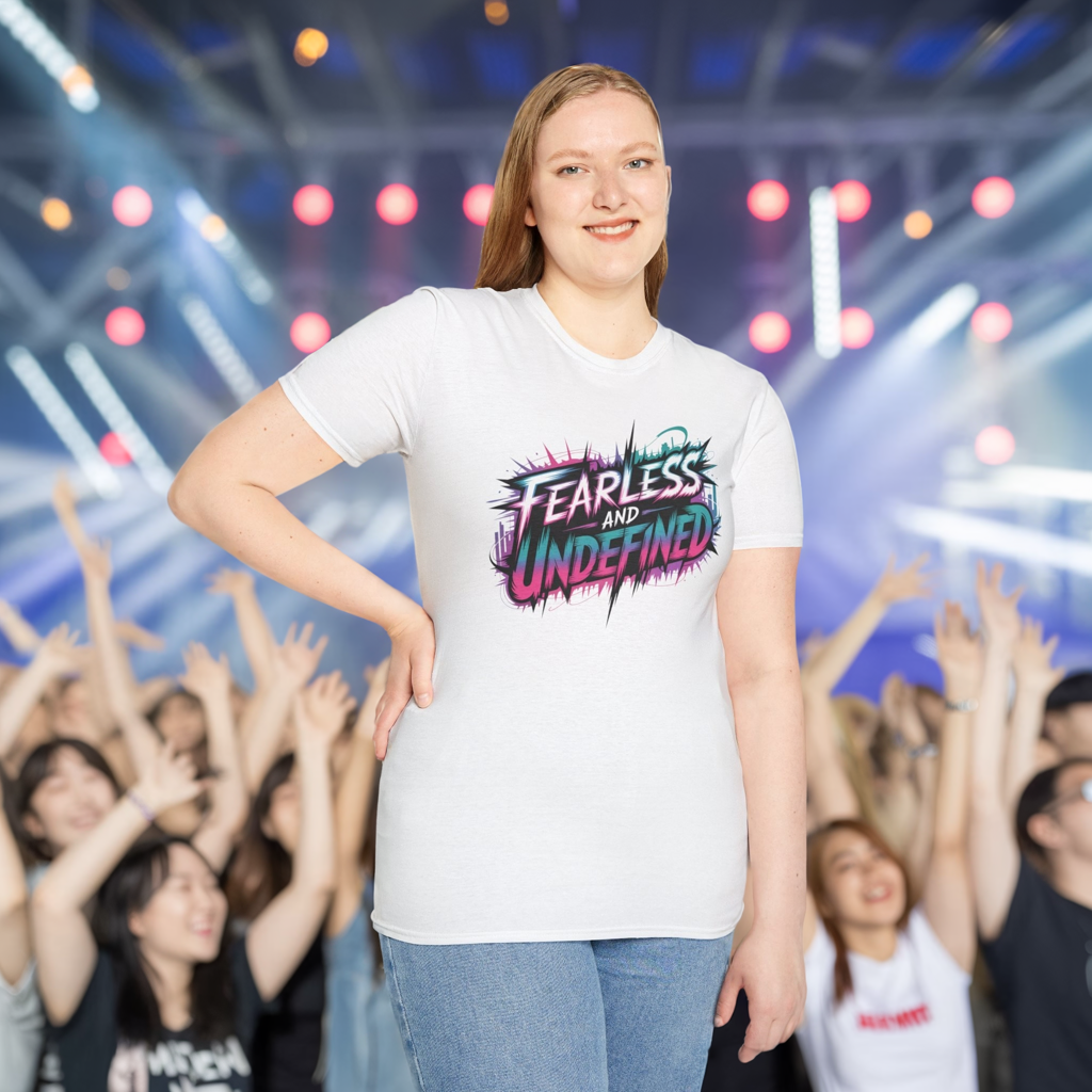 Fearless And Undefined T-Shirt, KPop Anime Inspired Graphic Tee, Empowering Quote Shirt, Bold Aesthetic Top For Fans, Dreamers, And Performers