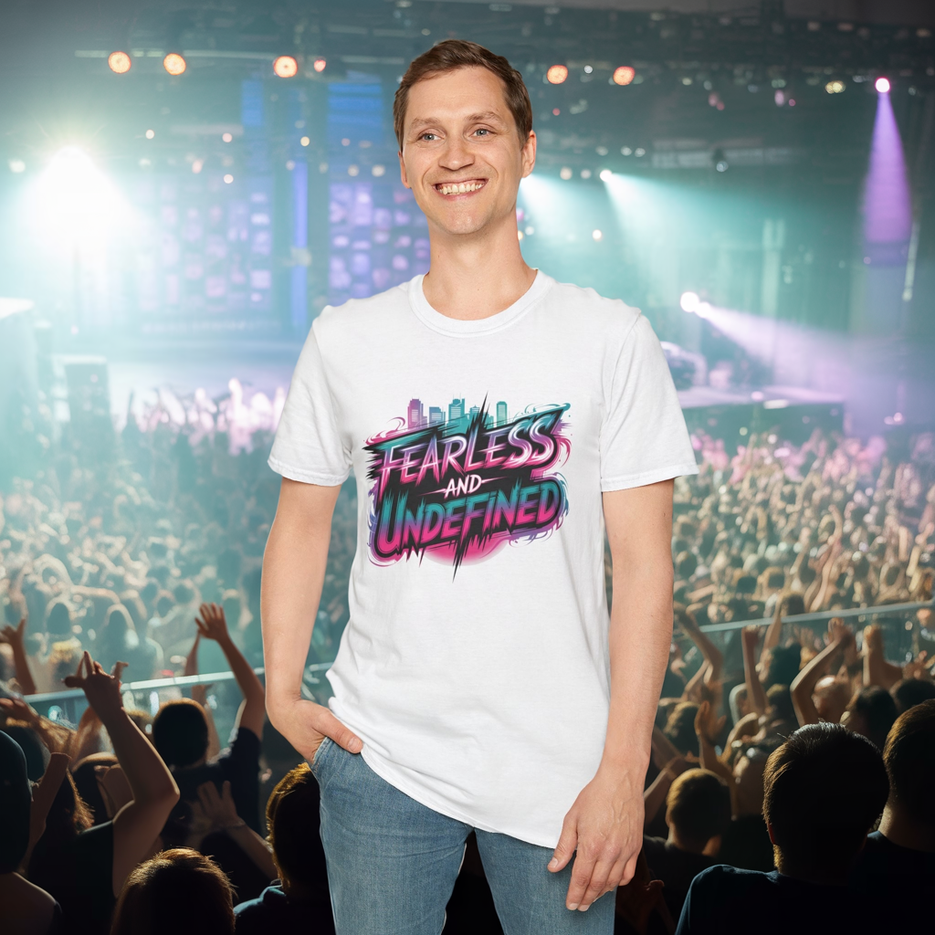 Fearless And Undefined T-Shirt, KPop Anime Inspired Shirt, Bold Motivational Tee, Neon Graphic Top, Empowering Streetwear For Fans And Dreamers