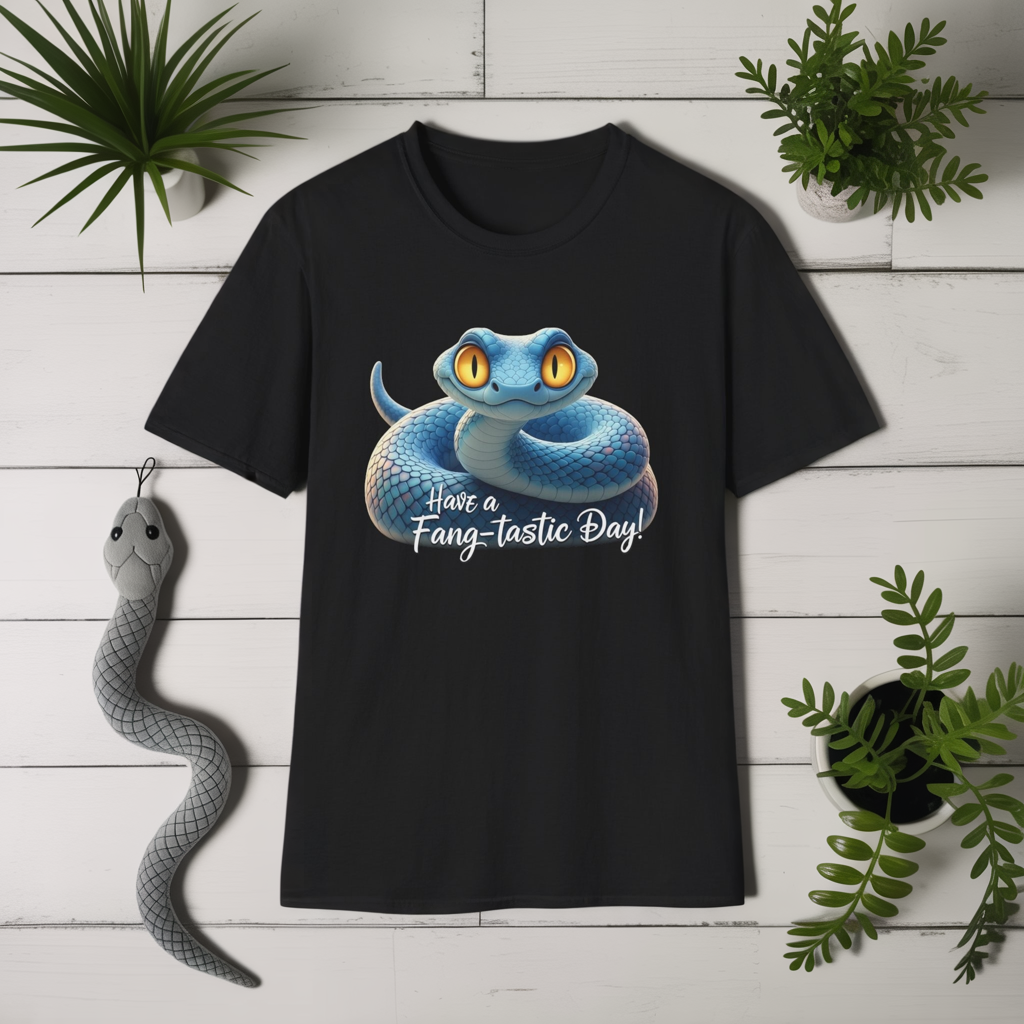 Have A Fang-tastic Day Snake T-Shirt, Funny Reptile Tee, Cute Snake Lover Gift, Animal Pun Shirt, Humor Top For Her Or Him