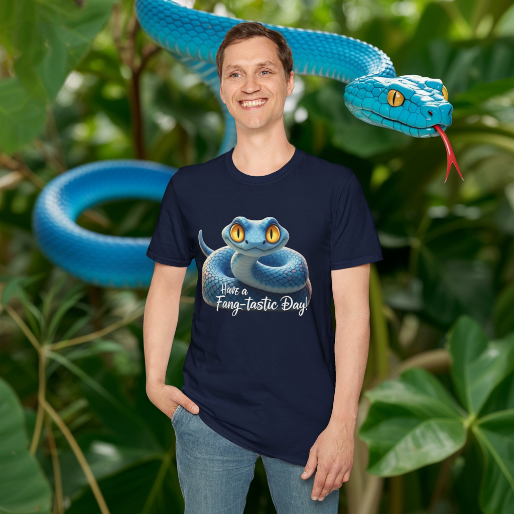 Have A Fang-tastic Day Snake T-Shirt, Funny Reptile Tee, Cute Snake Lover Gift, Animal Pun Shirt, Humor Top For Her Or Him