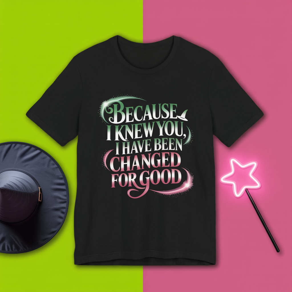Because I Knew You Changed For Good T-Shirt, Friendship Quote Tee, Musical Theater Gift, Best Friend Matching Shirt, Inspirational Top