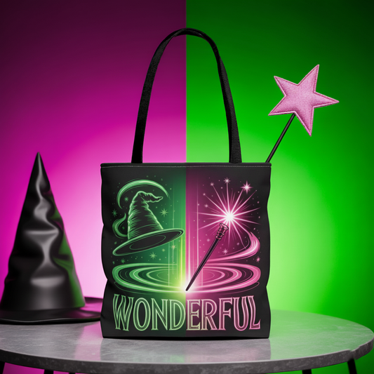 Wonderful Broadway-Inspired Tote Bag, Magical Neon Canvas Bag, Theater Lover Gift, Reusable Eco Tote For Musical Fans, Stage Door Accessory