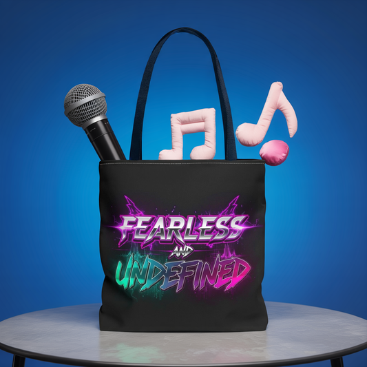 Fearless And Undefined Tote Bag, KPOP-Inspired Neon Canvas Bag, Anime Gamer Aesthetic, Bold Statement Bag, Cool Reusable Gift For Fans
