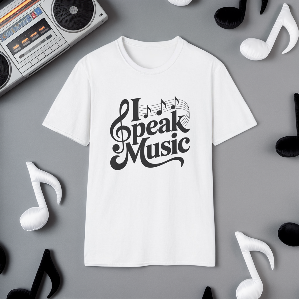 I Speak Music Shirt | Funny Music Lover T-Shirt | Gift for Musicians, Choir, Band Teachers & Music Students | Treble Clef Graphic Tee