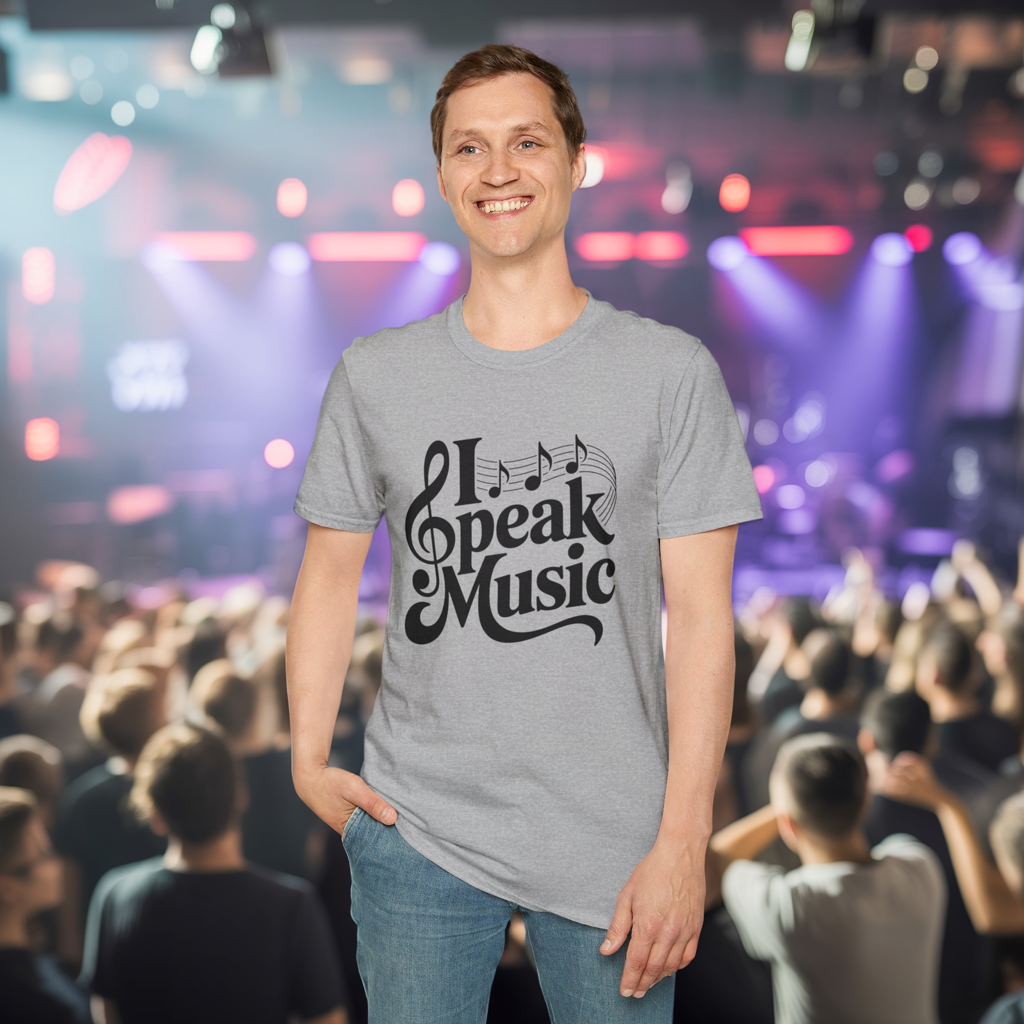I Speak Music Shirt | Funny Music Lover T-Shirt | Gift for Musicians, Choir, Band Teachers & Music Students | Treble Clef Graphic Tee