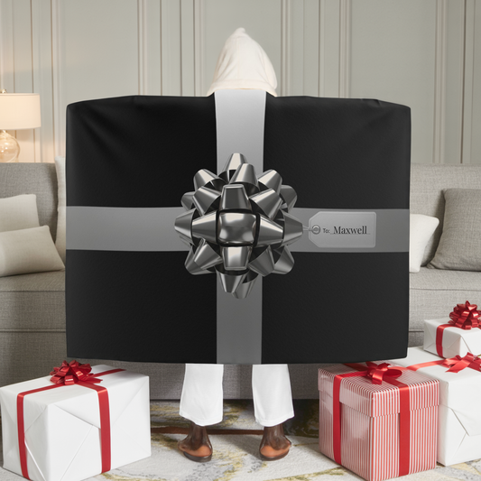 Custom Name Hooded Sherpa Blanket | Personalized Gift Wrap Cozy Blanket | Luxury Soft Wearable Blanket for Him or Her