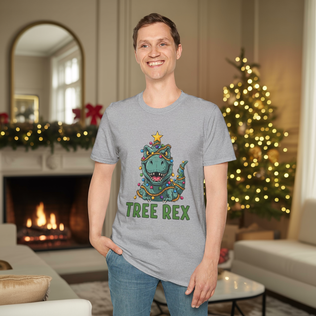 Tree Rex T-Shirt, Dinosaur Christmas Tee, Funny Holiday Dino Shirt, Tree Rex Dinosaur Xmas Graphic Tee, Cute Winter Gift Tee