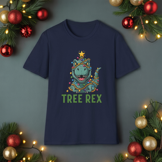 Tree Rex T-Shirt, Dinosaur Christmas Tee, Funny Holiday Dino Shirt, Tree Rex Dinosaur Xmas Graphic Tee, Cute Winter Gift Tee