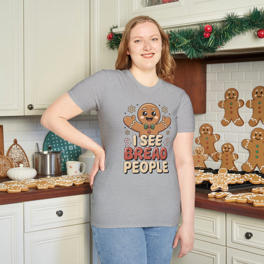 I See Bread People Shirt, Gingerbread Man Christmas Tee, Funny Holiday Baking Shirt, Cute Gingerbread Cookie TShirt, Xmas Humor Shirt, Food Pun Tee