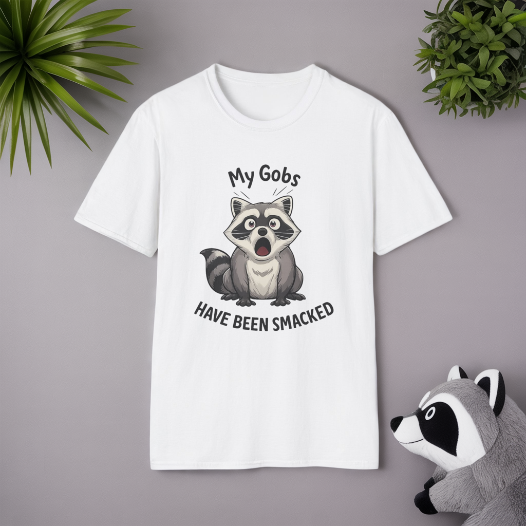 My Gobs Have Been Smacked Shirt, Funny Raccoon T Shirt, Gobsmacked Joke Tee, Meme Animal Shirt, Absurd Humor Graphic Tee