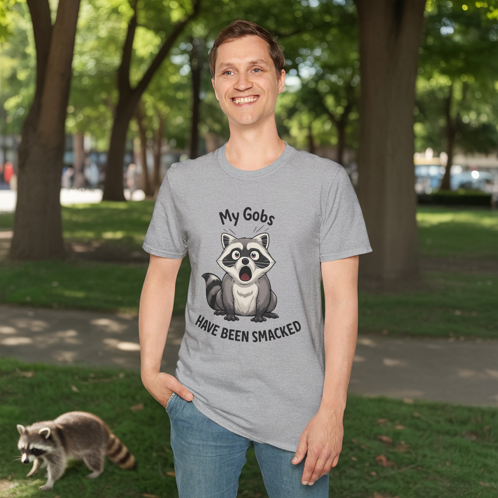 My Gobs Have Been Smacked Shirt, Funny Raccoon T Shirt, Gobsmacked Joke Tee, Meme Animal Shirt, Absurd Humor Graphic Tee