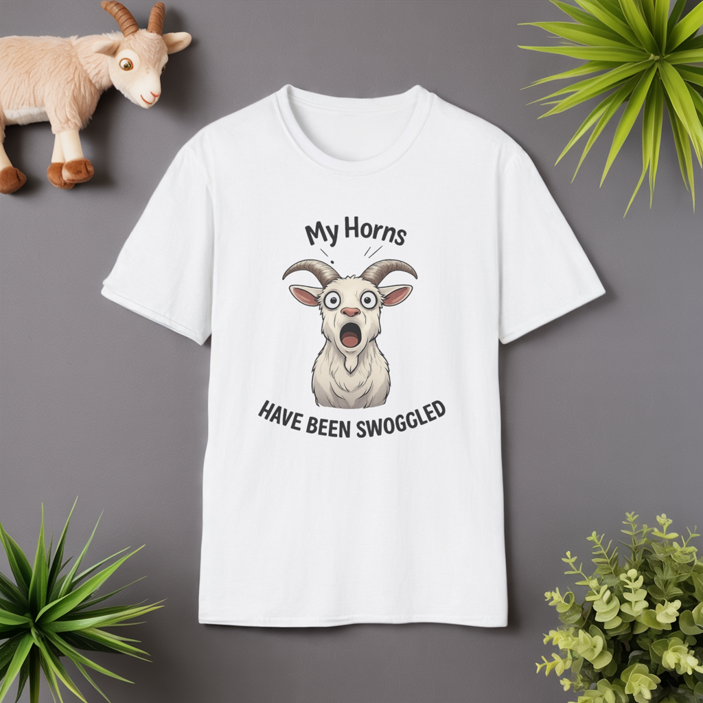Funny Goat Shirt, Hornswoggled Shirt, My Horns Have Been Swoggled, Goat Pun T Shirt, Animal Humor Tee, Silly Wordplay Shirt