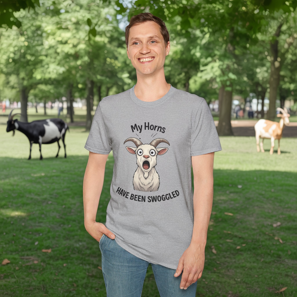 Funny Goat Shirt, Hornswoggled Shirt, My Horns Have Been Swoggled, Goat Pun T Shirt, Animal Humor Tee, Silly Wordplay Shirt