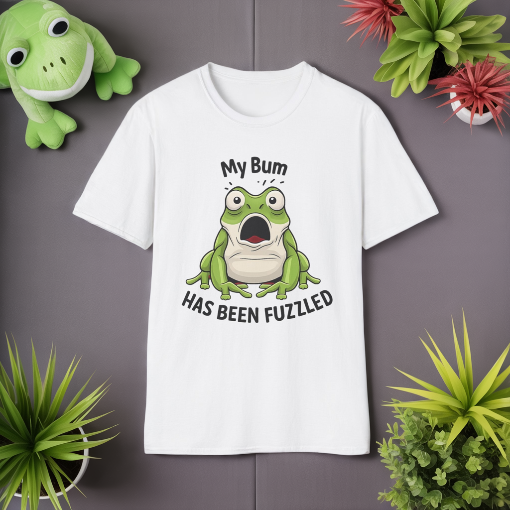 My Bum Has Been Fuzzled Shirt, Bumfuzzled Word Play Tee, Funny Frog T Shirt, Cute Shocked Frog Graphic Tee, Silly Humor Gift