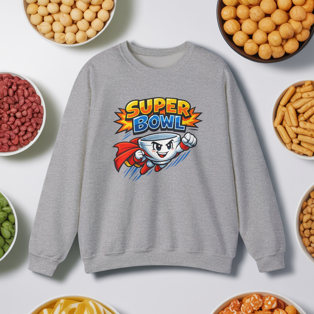 Super Bowl Sweatshirt, Funny Super Bowl Crewneck, Football Party Sweatshirt, Game Day Pullover, Bowl Pun Shirt, Unisex Graphic Crew