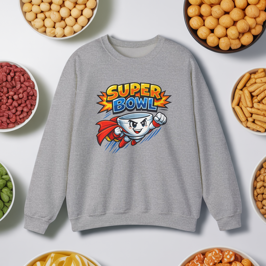 Super Bowl Sweatshirt, Funny Super Bowl Crewneck, Football Party Sweatshirt, Game Day Pullover, Bowl Pun Shirt, Unisex Graphic Crew