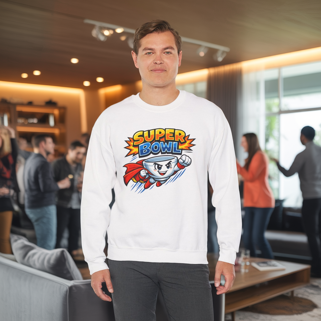 Super Bowl Sweatshirt, Funny Super Bowl Crewneck, Football Party Sweatshirt, Game Day Pullover, Bowl Pun Shirt, Unisex Graphic Crew