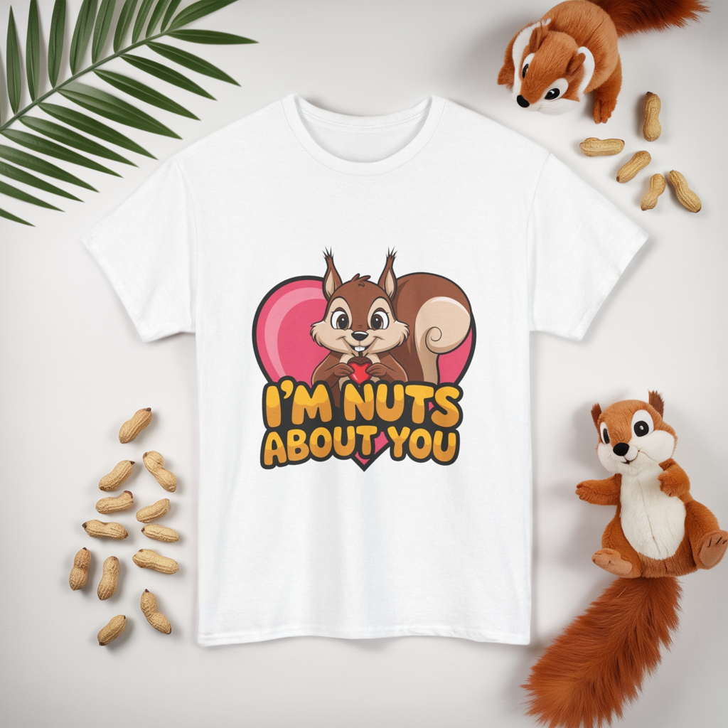 I’m Nuts About You Shirt, Funny Valentine Shirt, Squirrel Love T Shirt, Cute Animal Pun Tee, Valentine Gift For Him Her