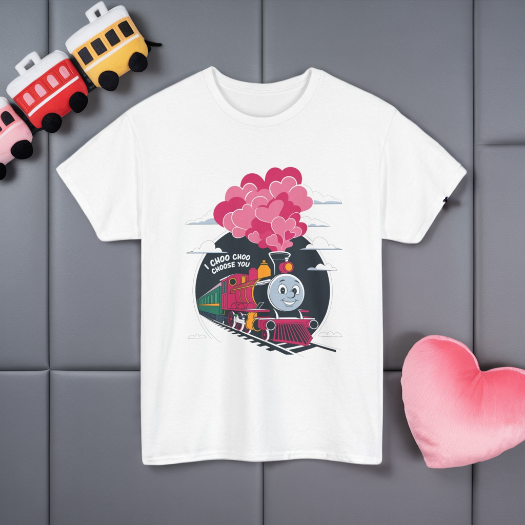 I Choo Choo Choose You Shirt, Cute Train Valentine Tee, Funny Love Graphic TShirt, Romantic Gift For Him Her, Valentine Pun Shir