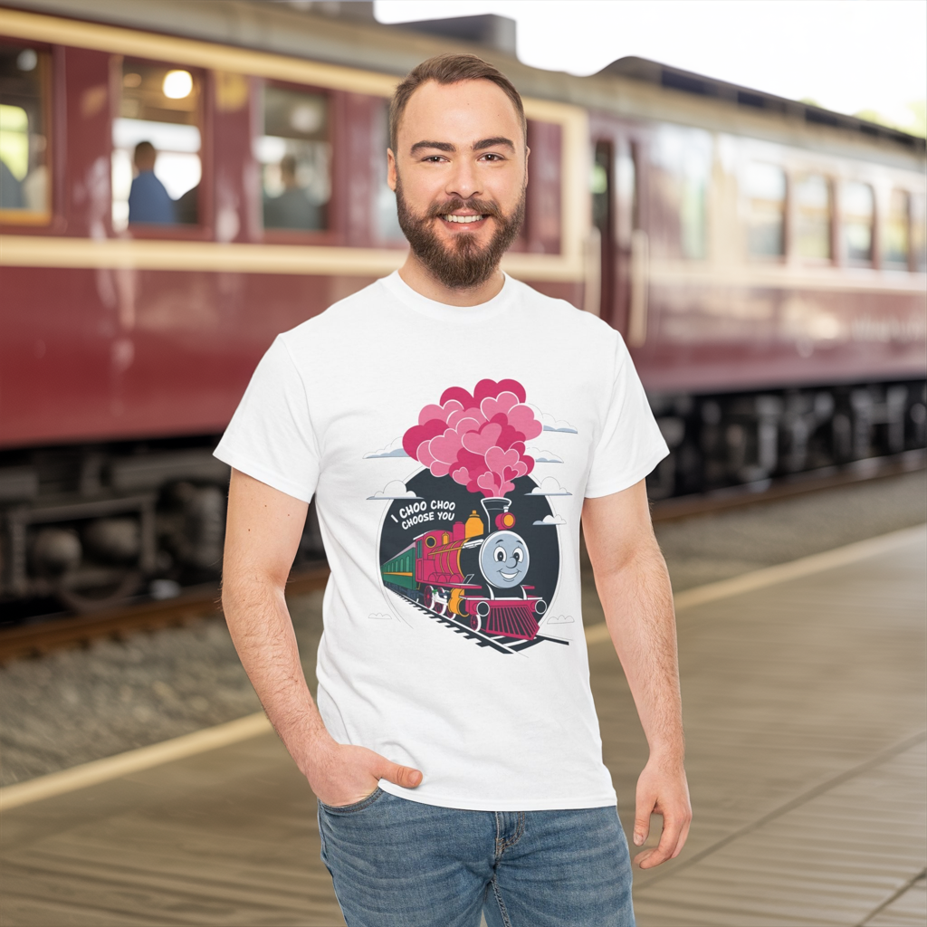 I Choo Choo Choose You Shirt, Cute Train Valentine Tee, Funny Love Graphic TShirt, Romantic Gift For Him Her, Valentine Pun Shir