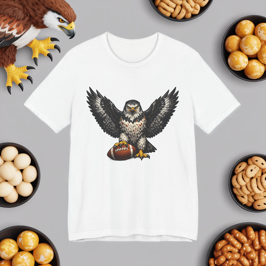 Hawk Football Shirt, Hawk Holding Football T Shirt, Hawk Mascot Tee, Football Bird Of Prey Shirt, Game Day Sports Tee, Hawk Fan Gift