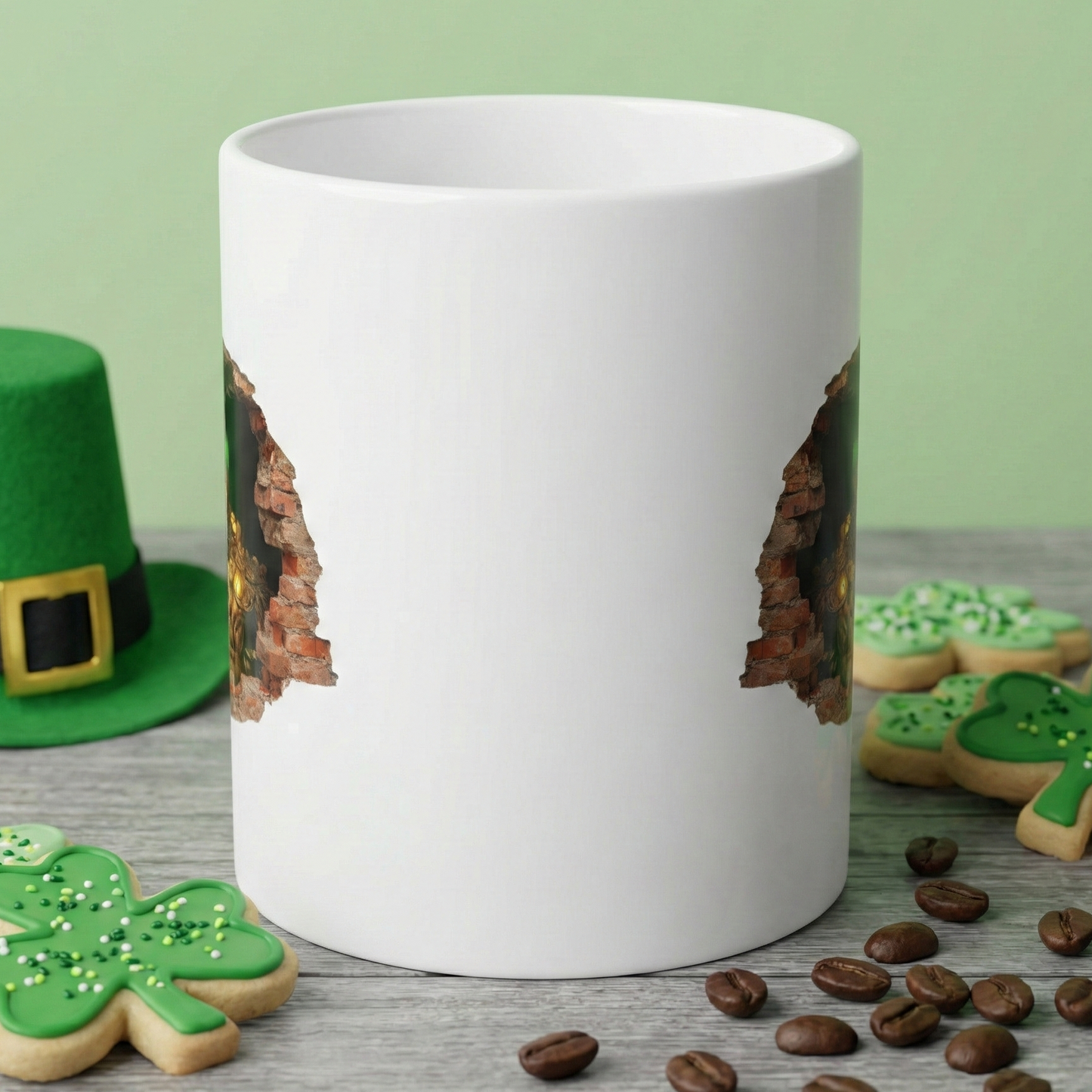 Leprechaun Coffee Mug, St Patricks Day Mug, Irish Gold Mug, Cute Leprechaun Art Cup, St Paddy Gift, Funny Irish Coffee Mug