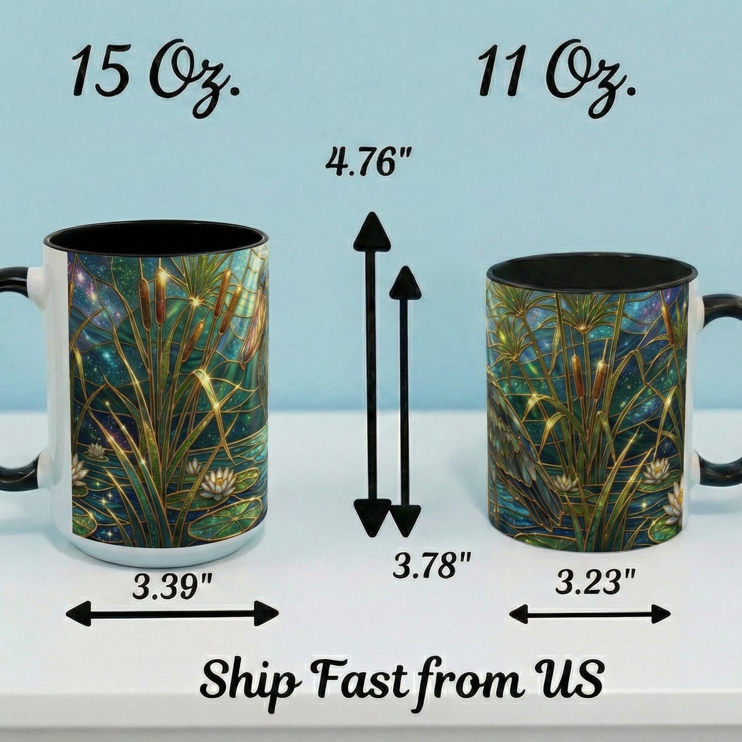 Shoebill Stork Mug, Stained Glass Bird Art, Prehistoric Animal Gift, Swamp Nature Coffee Cup, Galaxy Night, Ornithology Lover Present