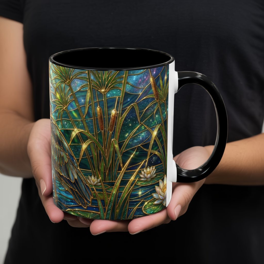 Shoebill Stork Mug, Stained Glass Bird Art, Prehistoric Animal Gift, Swamp Nature Coffee Cup, Galaxy Night, Ornithology Lover Present