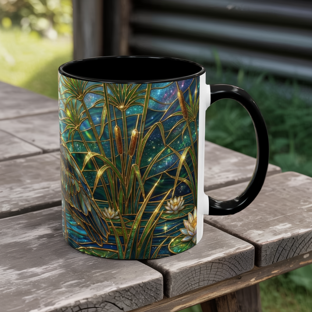 Shoebill Stork Mug, Stained Glass Bird Art, Prehistoric Animal Gift, Swamp Nature Coffee Cup, Galaxy Night, Ornithology Lover Present