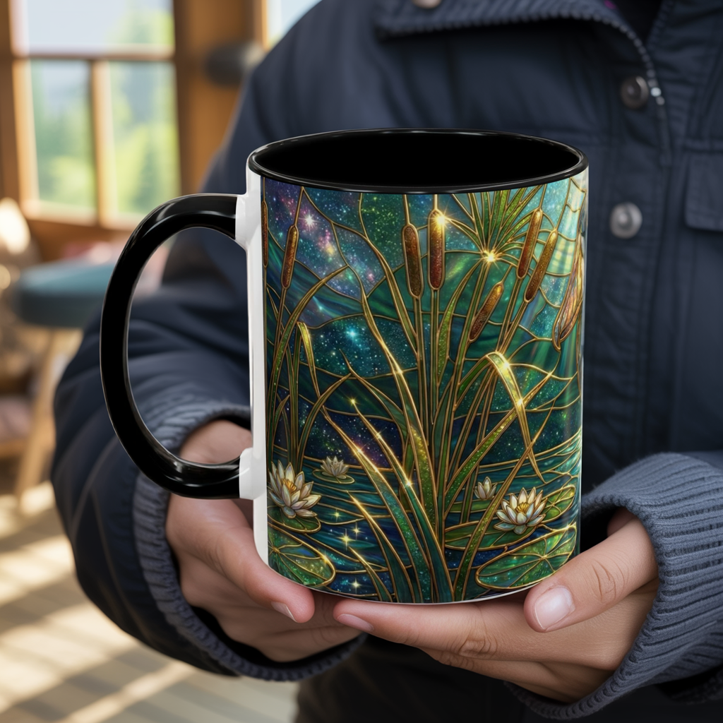 Shoebill Stork Mug, Stained Glass Bird Art, Prehistoric Animal Gift, Swamp Nature Coffee Cup, Galaxy Night, Ornithology Lover Present