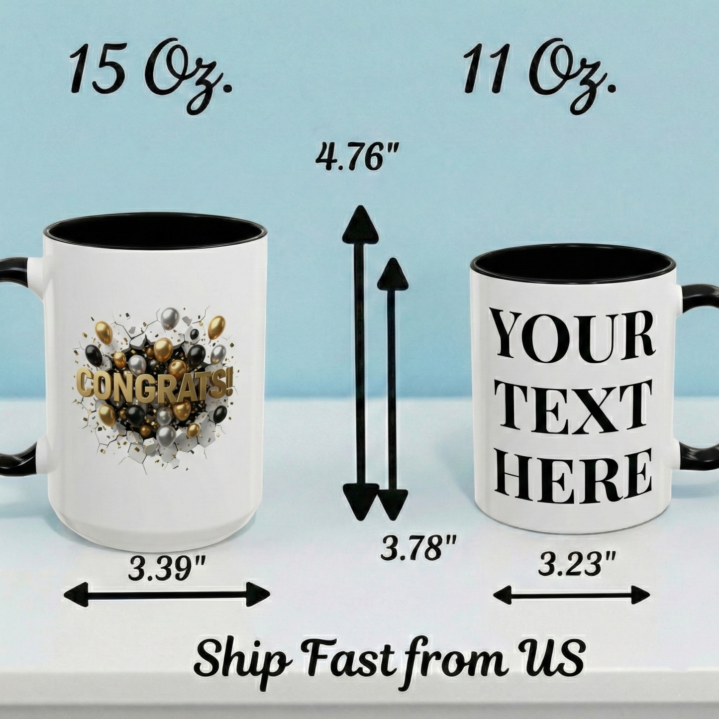 Personalized Congrats Mug, Custom Graduation Gift, Promotion Coffee Cup, New Dad Present, Teacher Appreciation Gift, Custom Name Cups