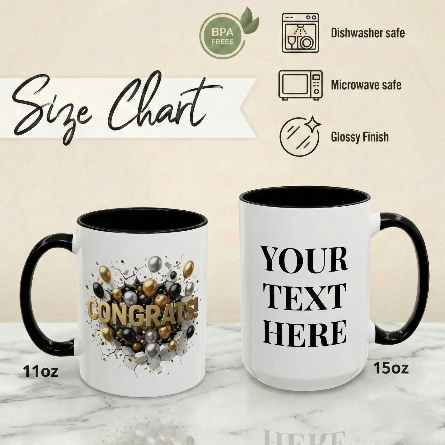 Personalized Congrats Mug, Custom Graduation Gift, Promotion Coffee Cup, New Dad Present, Teacher Appreciation Gift, Custom Name Cups