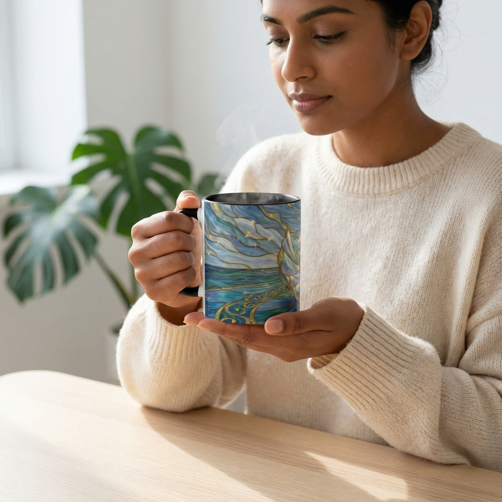 Stained Glass Mug, Dancing Couple Coffee Cup, Romantic Anniversary Gift, Ballroom Dancer Tea Cup, Wedding Present For Couple, Art Mug