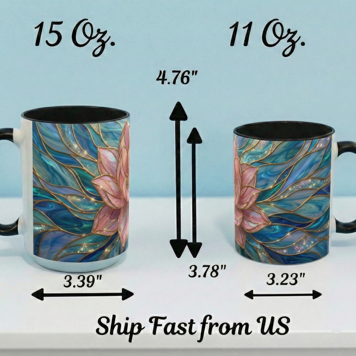 Pink Lotus Flower Mug, Stained Glass Style Coffee Cup, Spiritual Zen Gift For Women, Yoga Lover Tea Mug, Meditation Boho Floral Drinkware