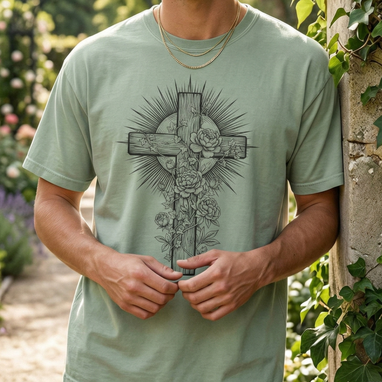 Christian Floral Cross Shirt, Boho Faith T-Shirt, Religious Botanical Tee, Wildflower Jesus Shirt, Easter Apparel, Christian Gifts