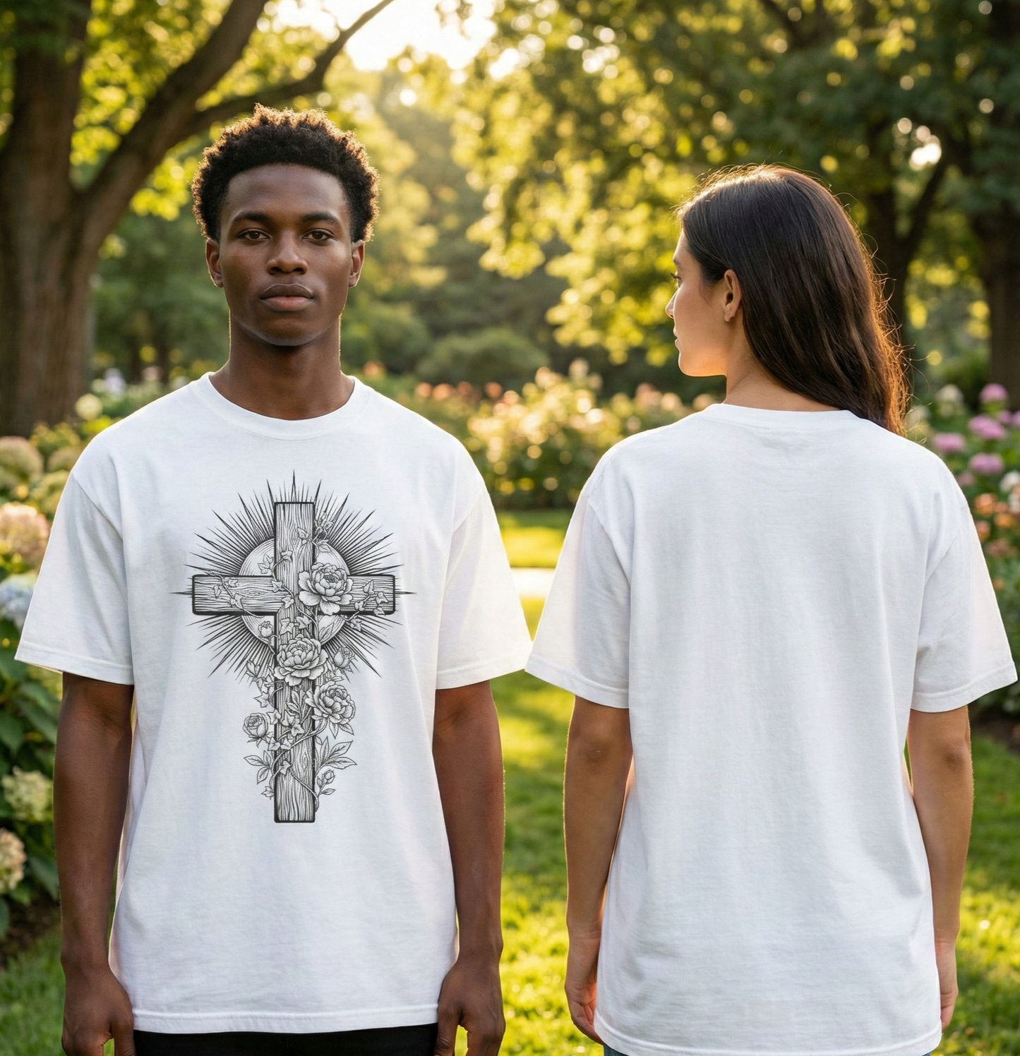 Christian Floral Cross Shirt, Boho Faith T-Shirt, Religious Botanical Tee, Wildflower Jesus Shirt, Easter Apparel, Christian Gifts