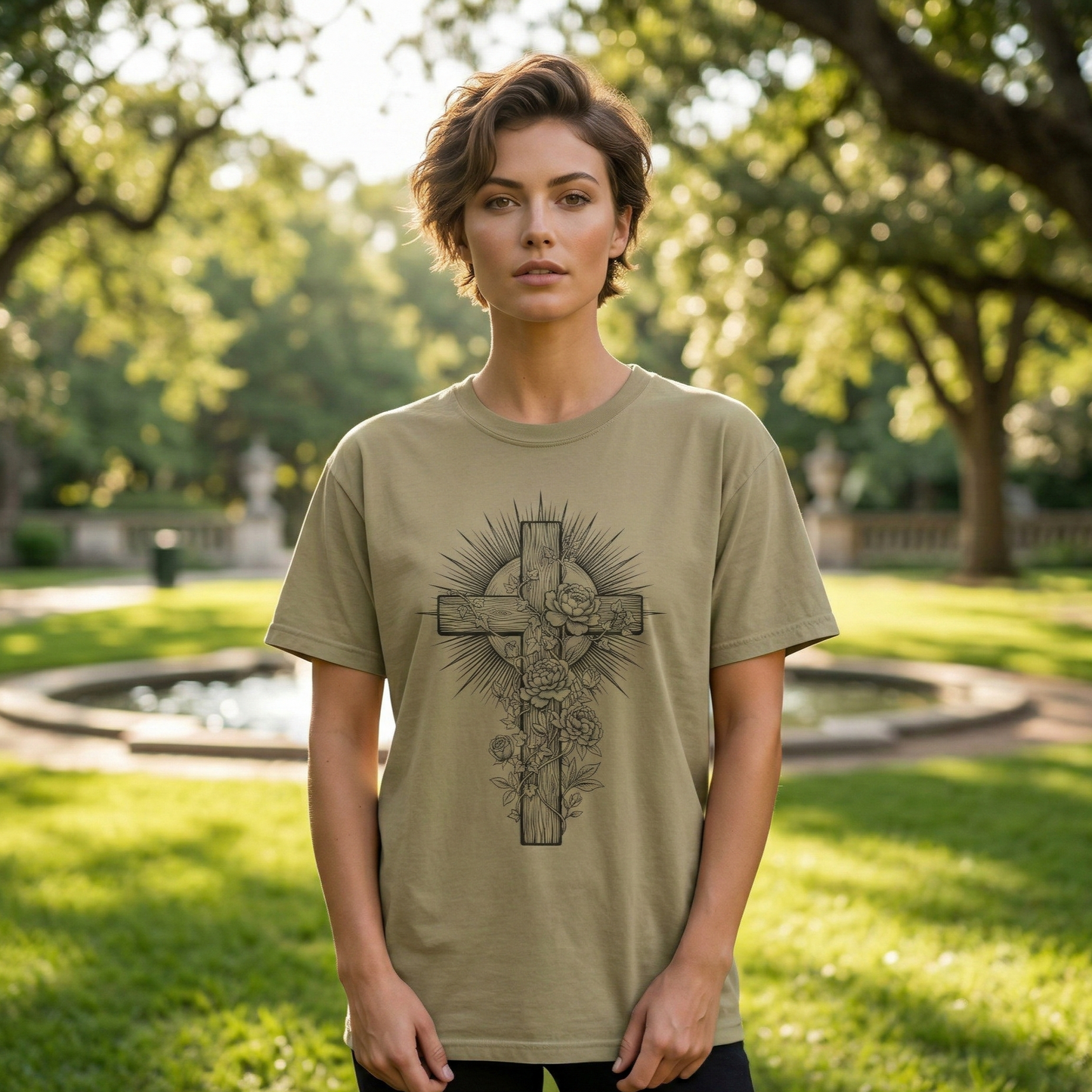 Christian Floral Cross Shirt, Boho Faith T-Shirt, Religious Botanical Tee, Wildflower Jesus Shirt, Easter Apparel, Christian Gifts