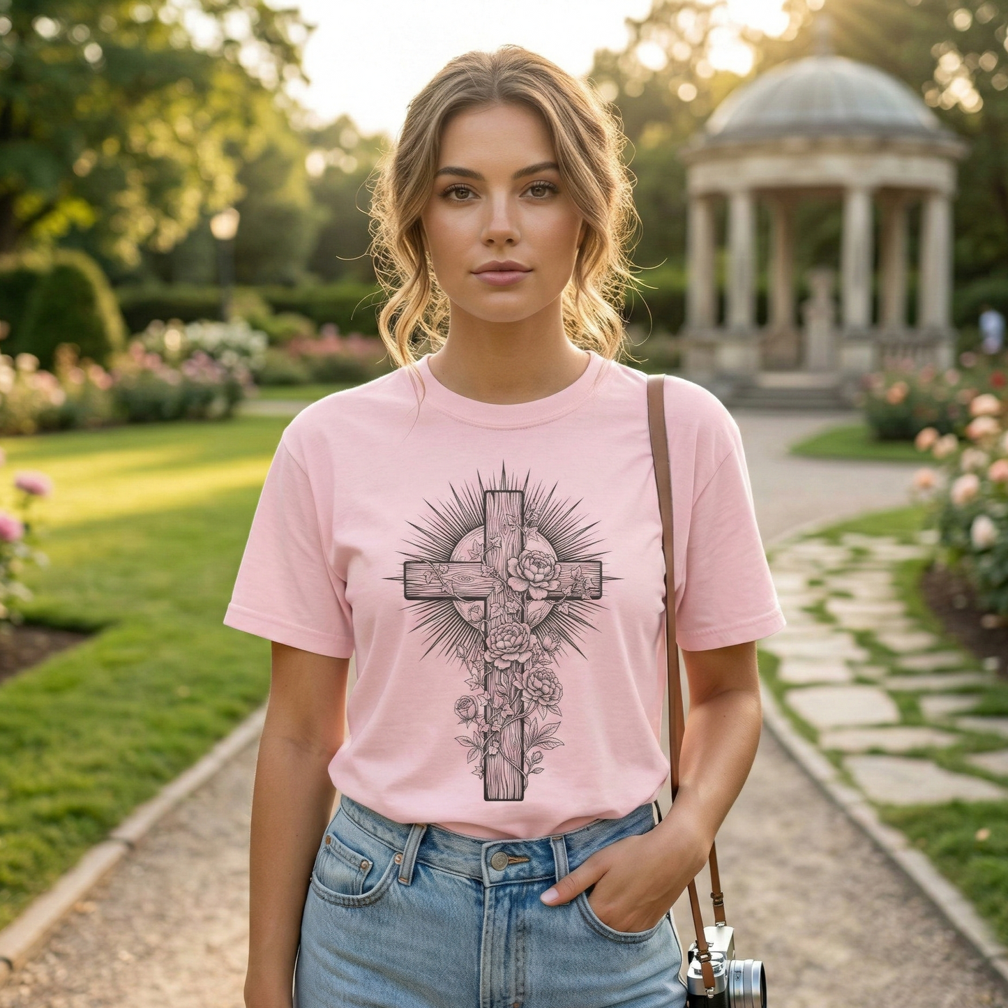 Christian Floral Cross Shirt, Boho Faith T-Shirt, Religious Botanical Tee, Wildflower Jesus Shirt, Easter Apparel, Christian Gifts