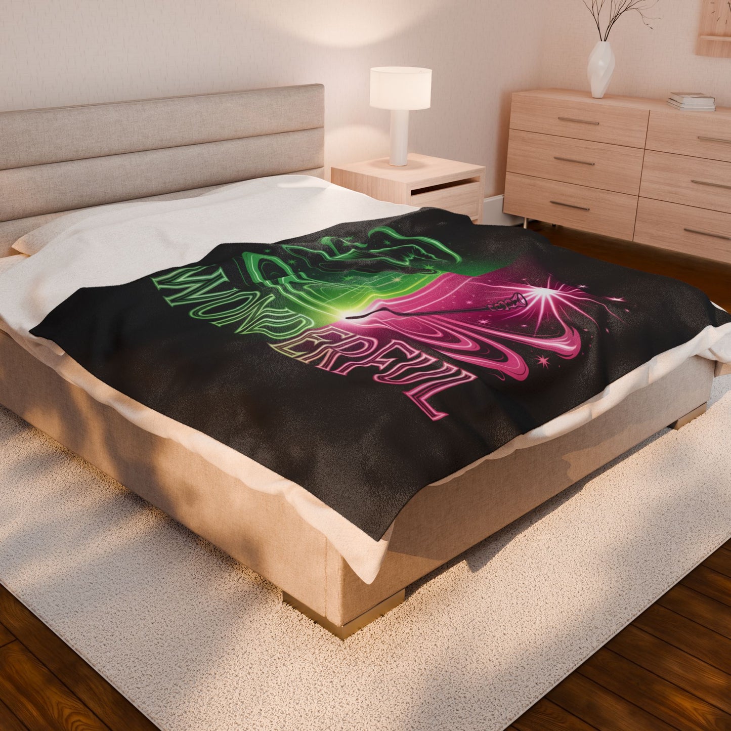 Wonderful Broadway-Inspired Blanket, Neon Theater Throw, Cozy Musical Gift, Soft Fleece Bed Blanket, Magical Room Decor For Broadway Fans