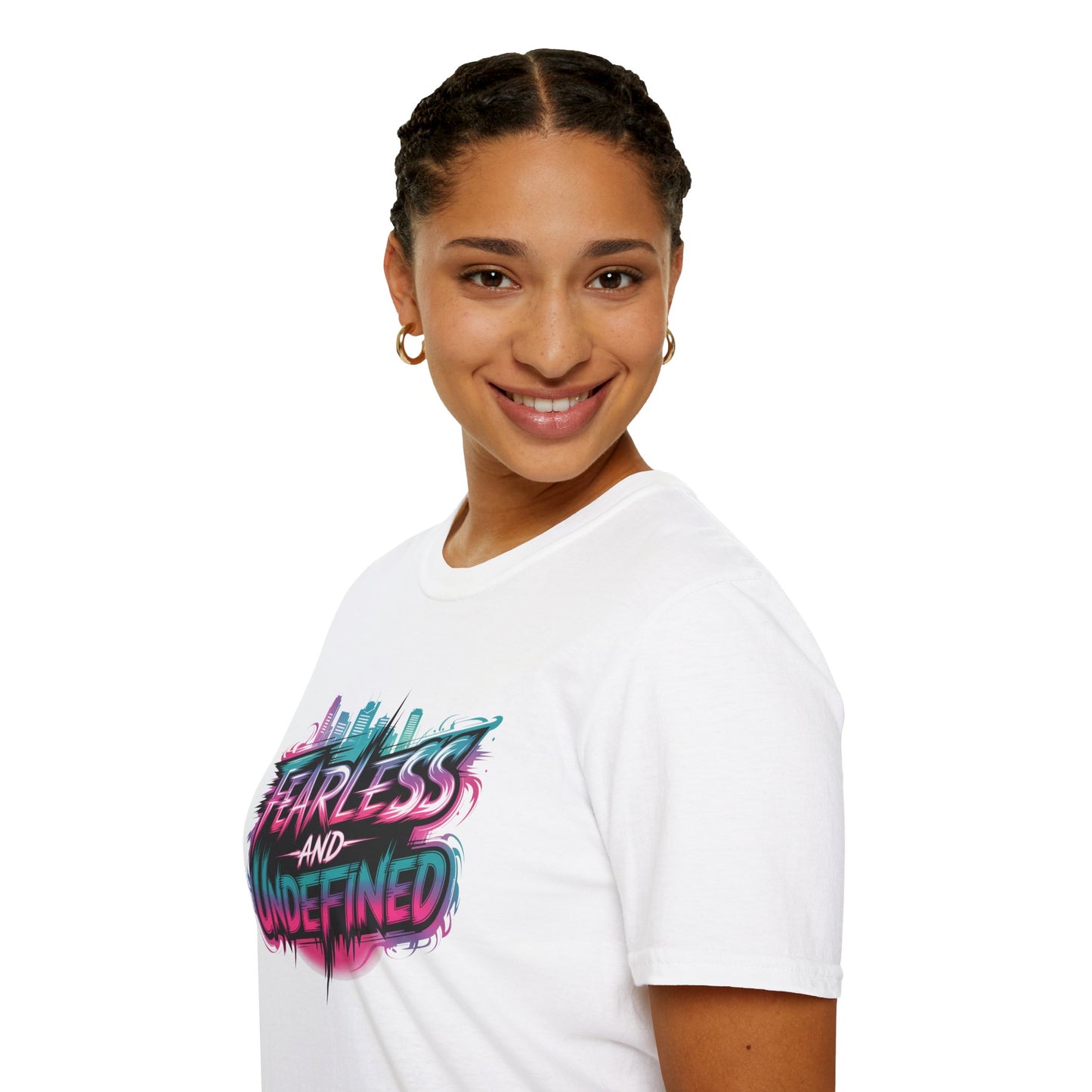 Fearless And Undefined T-Shirt, KPop Anime Inspired Shirt, Bold Motivational Tee, Neon Graphic Top, Empowering Streetwear For Fans And Dreamers