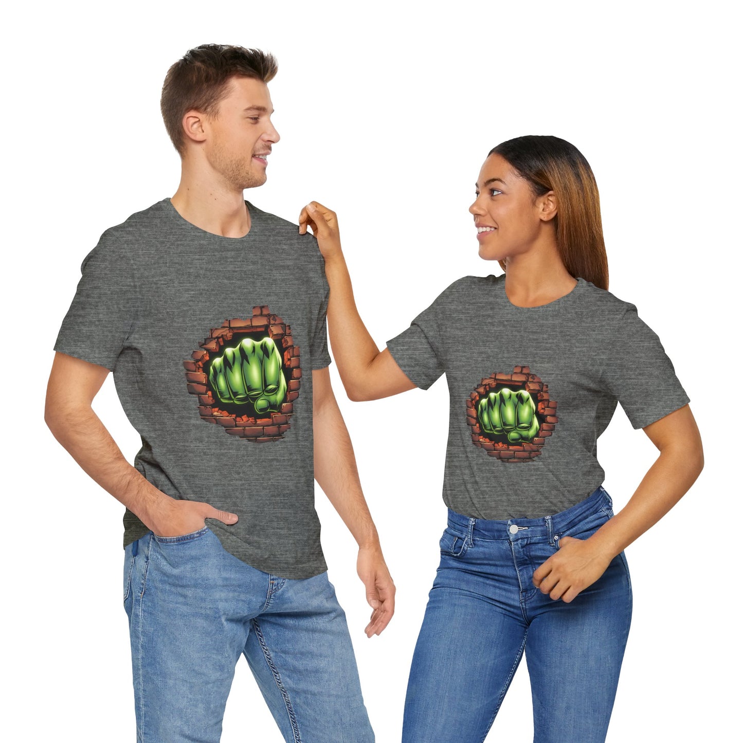 Green Hero Fist Graphic Tee – Superhero Shirt, Comic Pop Art, Gamer Gift, Y2K Dopamine Aesthetic, Funny Nerd Fashion, Unisex T‑shirt