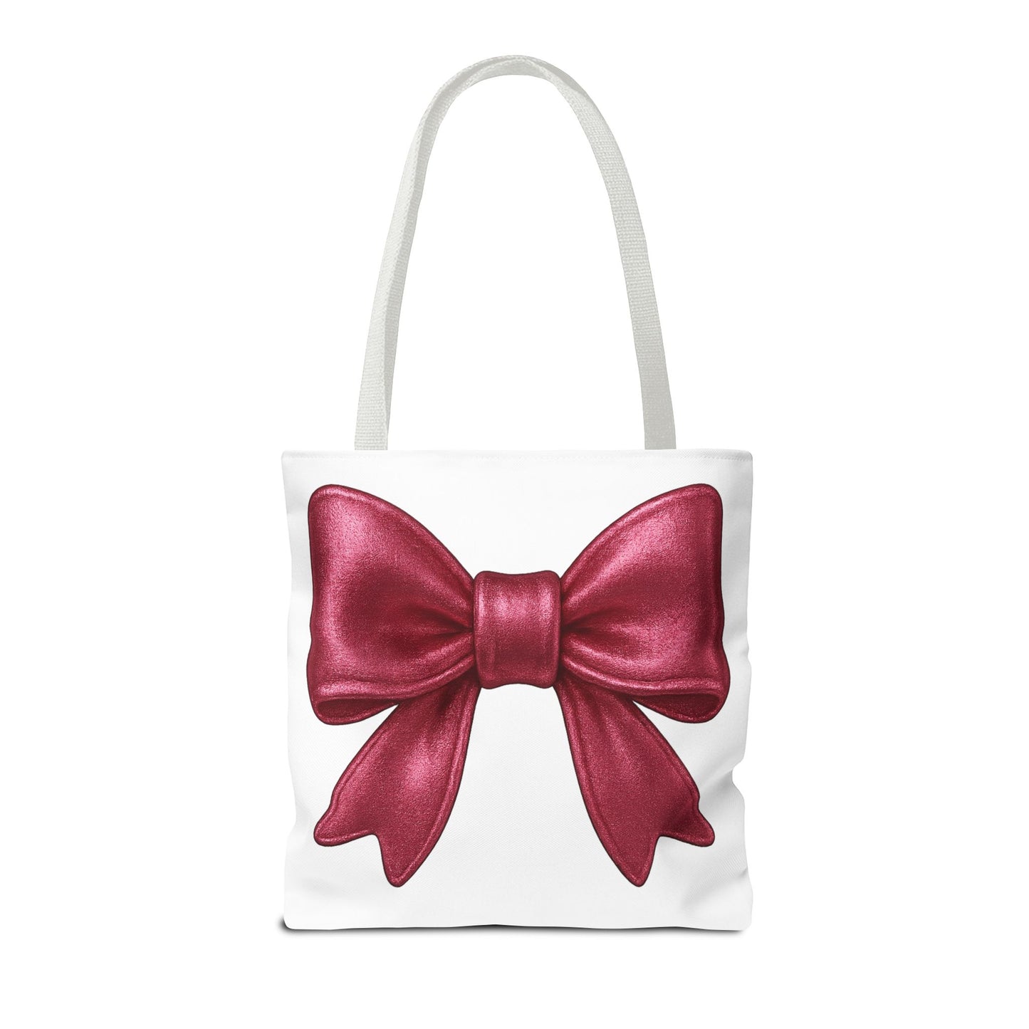 Chic Red Bow Tote Bag – Cute Girly Gift for Her, Fashionable White Bag with Red Handles, Kawaii Aesthetic Purse, Everyday Style