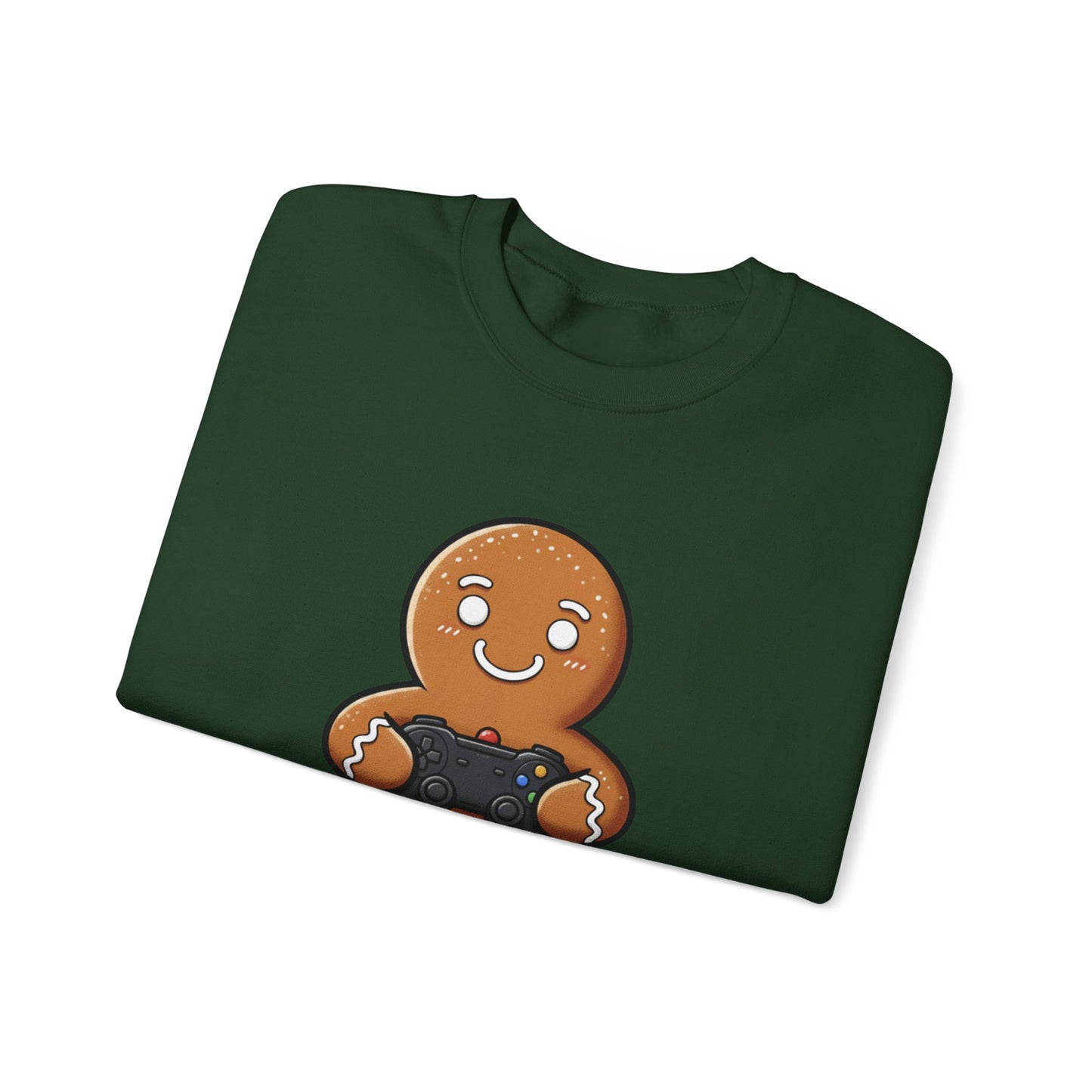 Gamer Gingerbread Sweatshirt | Funny Christmas Sweater | Cute Holiday Crewneck for Gamers | Cozy Unisex Winter Gift