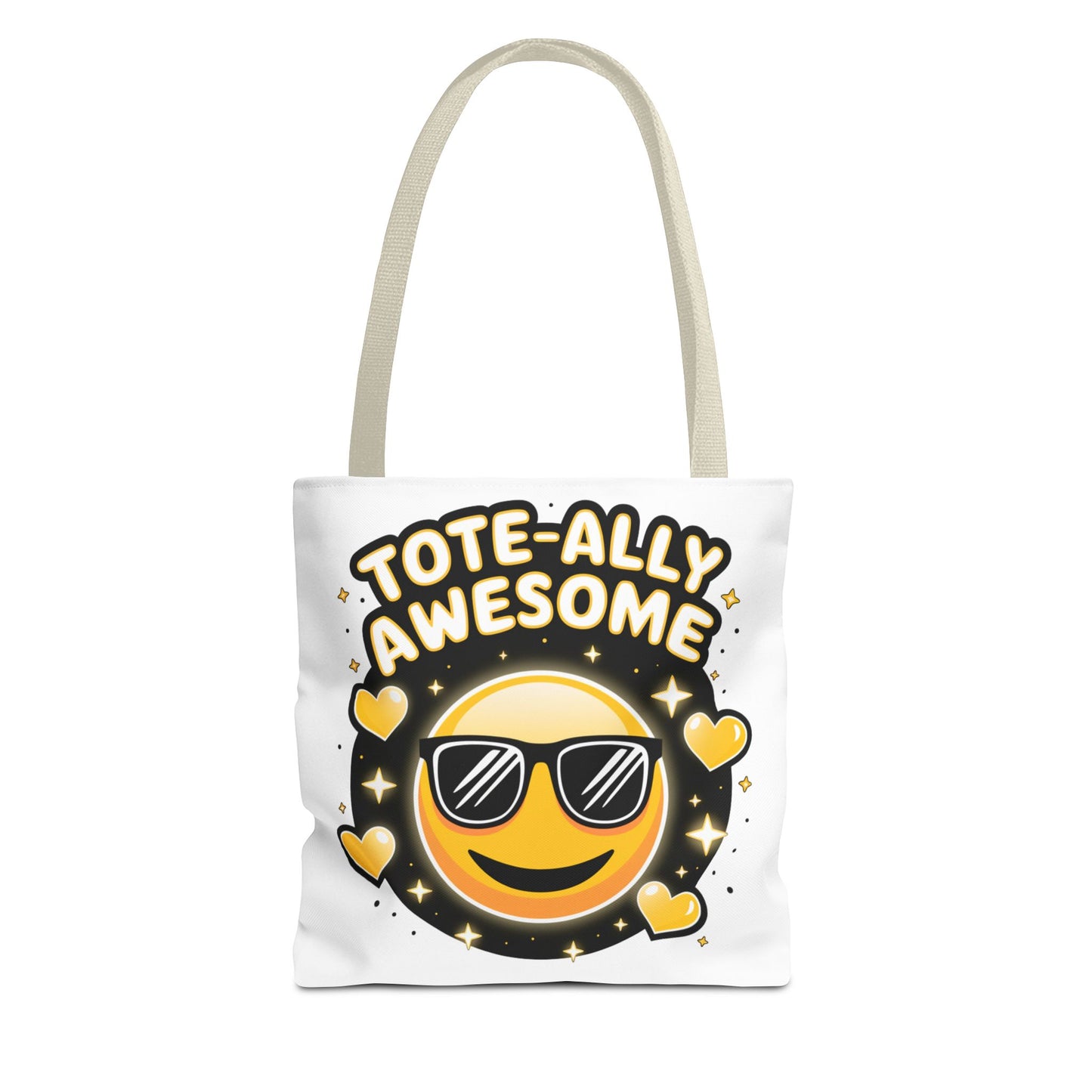 Smiling Emoji Tote Bag - Tote-ally Awesome, Fun Tote Bag, Emoji Tote, Cute Shopping Bag, Reusable Grocery Bag