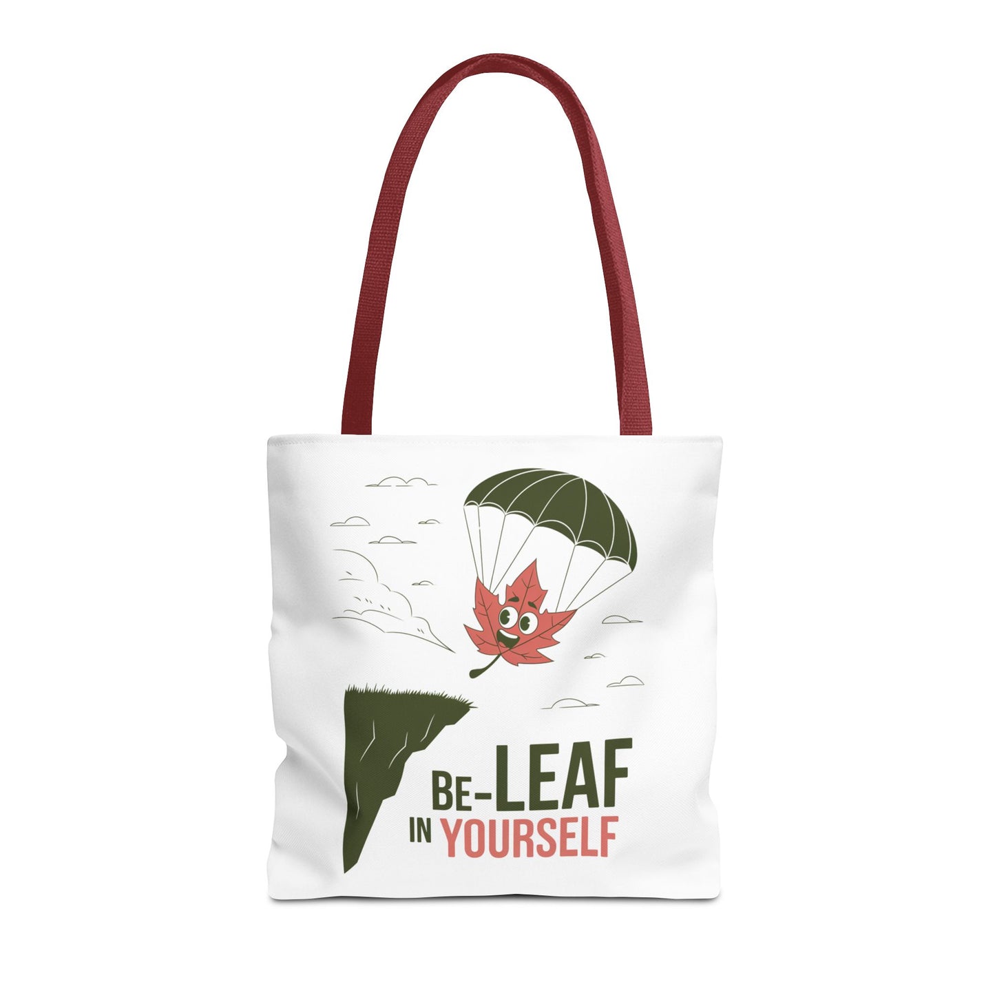 Tote Bag - Be-Leaf In Yourself Pun Design