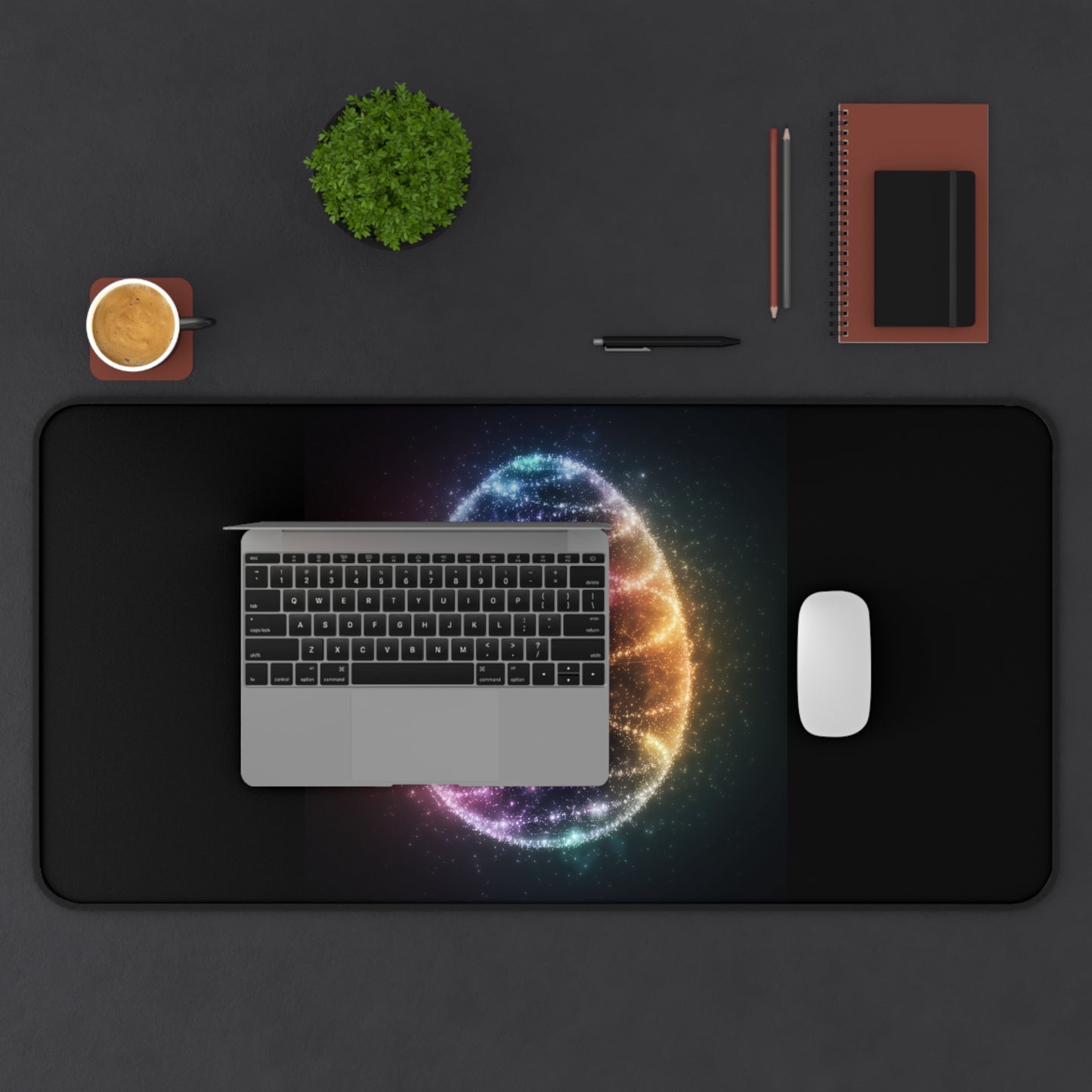 Desk Mat - Bioluminescent Easter Egg Easter Mouse Pad Easter Decor Easter Egg Office Decor