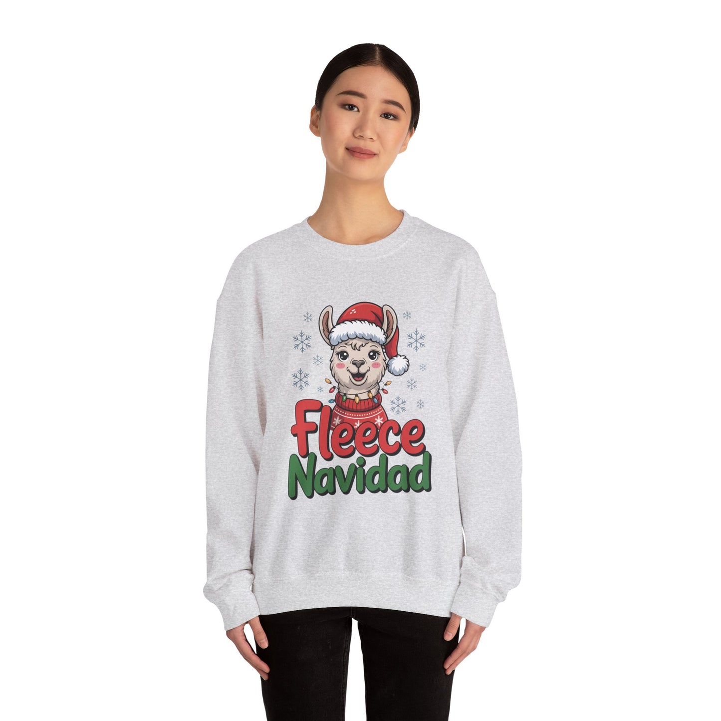 Fleece Navidad Christmas Sweatshirt, Funny Llama Holiday Sweater, Cozy Unisex Crewneck, Cute Christmas Pun Gift For Friends And Family