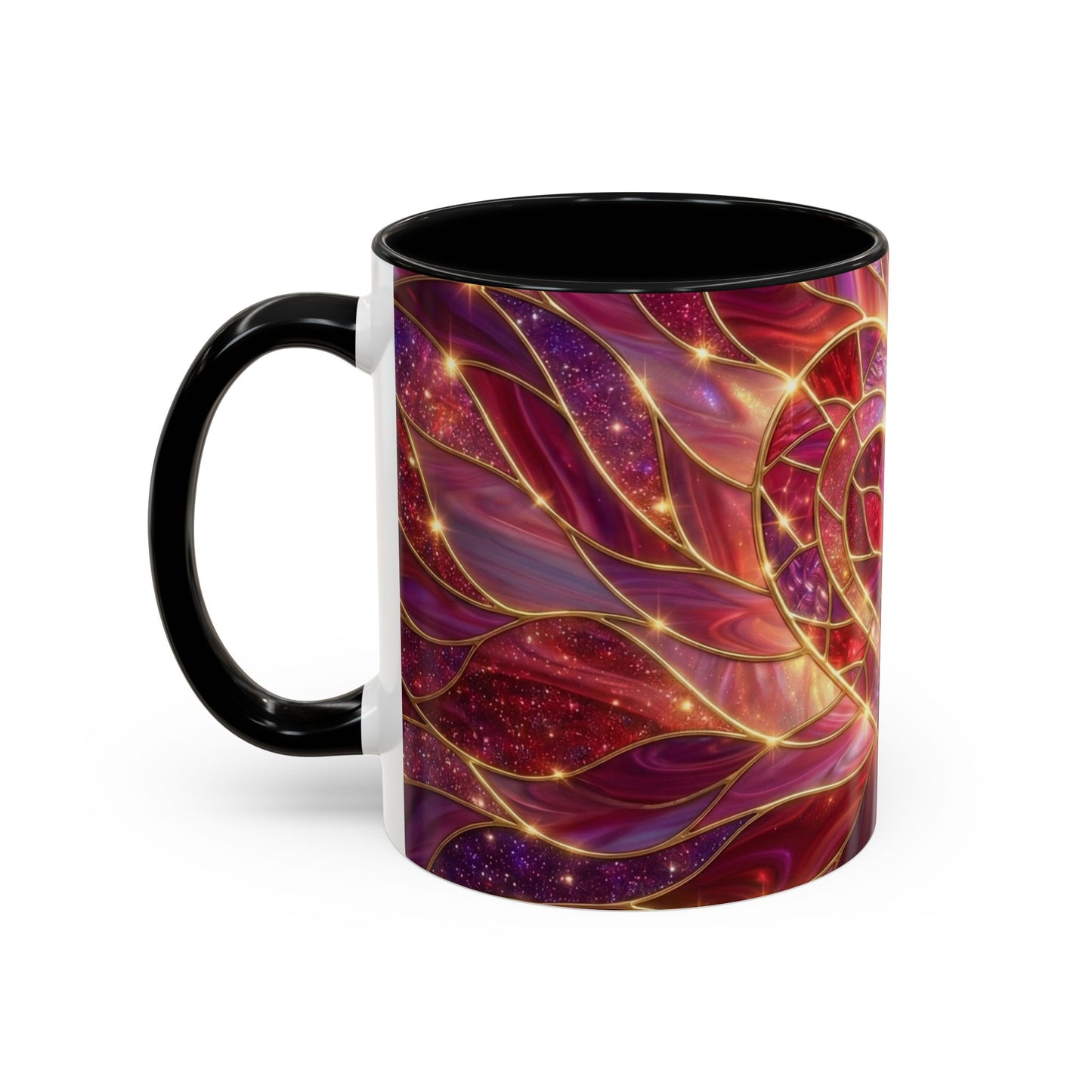 Stained Glass Heart Mug, Valentine Coffee Mug, Romantic Love Mug, Pink Red Ceramic Cup, Gift For Her, Anniversary Gift Mug